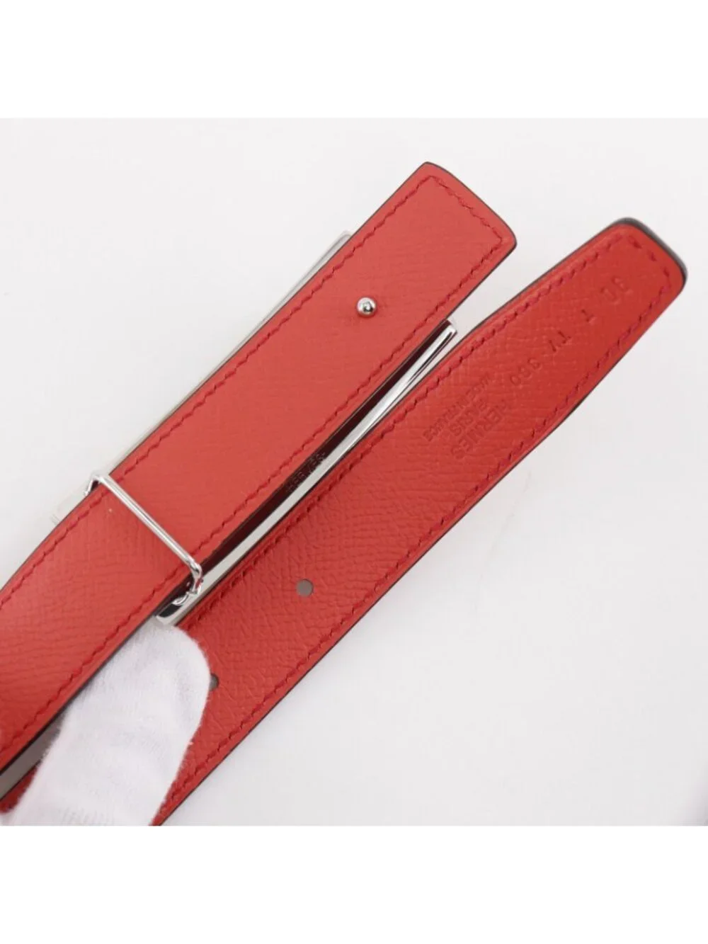 Hermes Rival Reversible Swift Veau Metal Red Belt